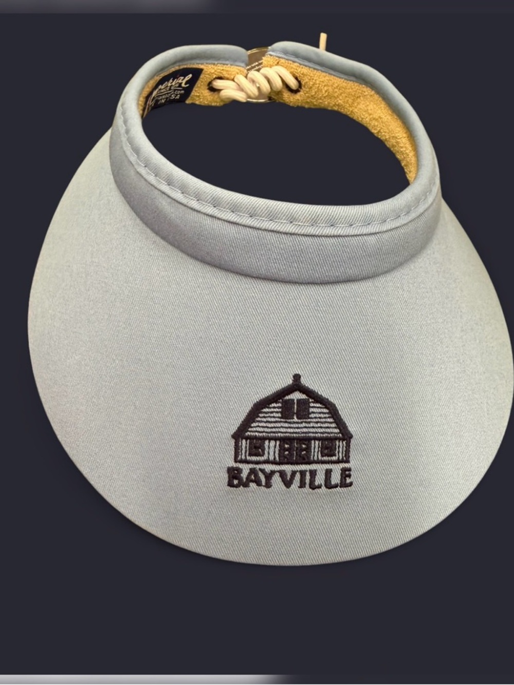 Bayville Women's Light Blue Visor Hat with Embroidered Logo